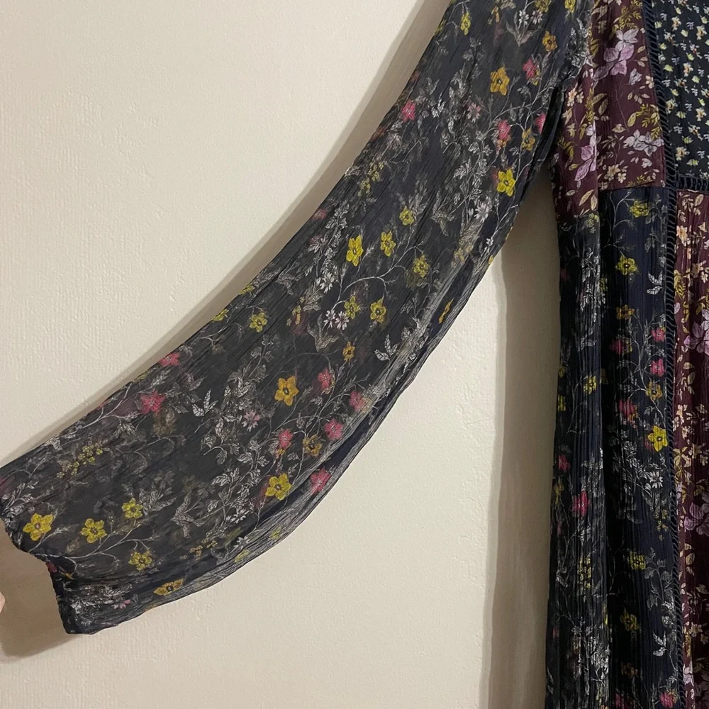 Sundance Patchwork Floral Boho Cottagecore Dress